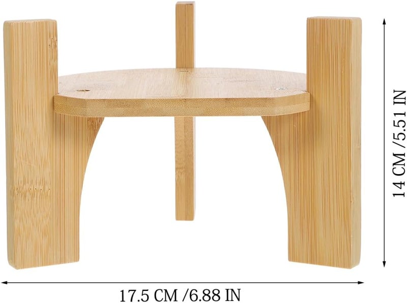 Cabilock Bamboo and Wood Base for Drink Dispenser Water Jug Holder Beverage Stand Round Design for Home Use Parties and Catering Events - Image 4